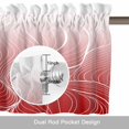 thumbnail image 6 of Ombre Red Stripes Valance Curtain Striped Lines Waves Gradient Window Valances Rod Pocket Short Curtains Window Treatments for Kitchen Bedroom Bathroom Laundry 42" x 12", 6 of 9