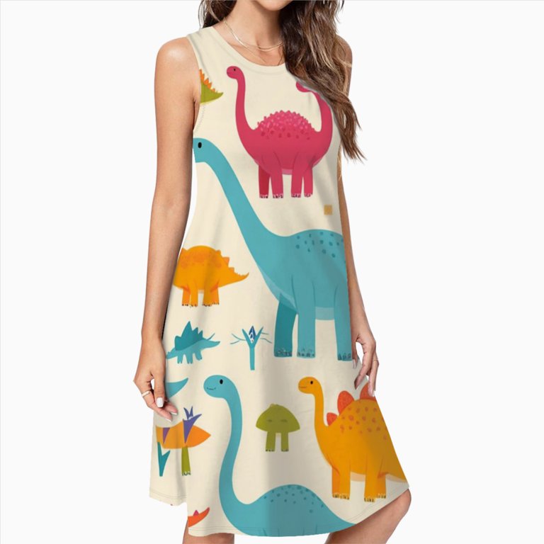 dinosaur dress ladies Dino Vintage 2X Ivory Please note that the color of this dress may appear in a slightly different shade due to the lighting in which these photos were taken Dinosaur Dress Women | Dinosaur