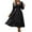 Black, variant on Plus Size Formal Dresses Women Fashion Leisure Solid Color Dresses Long Sleeve V-Neck Flowy Autumn Winter Dresses High Elastic Waist Dresses Size S-2XL