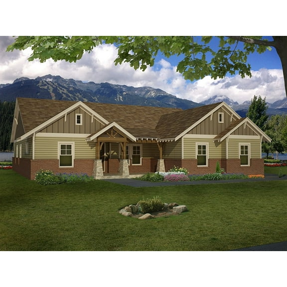 763-23001: Traditional Country 3 Bed, 3 Bath Luxury Home Plan, 2316 Sq Ft: Full Blueprints with License to Build by Home Plan Marketplace - Lesuto