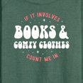 thumbnail image 3 of Instant Message - Books Comfy Clothes Women's Lightweight French Terry Wide Neck Long Sleeve Graphic Shirt, 3 of 6