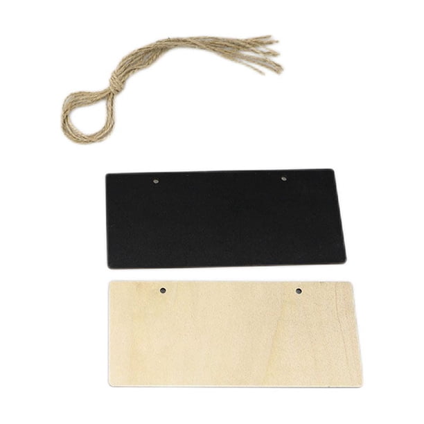 Bewildely Banquete Rectángulo Placa en blanco Mini Pizarra decorativa Reutilizable Colgante Mensaje Menú Nota Pizarra con cuerda Decoración del hogar TYPE1 Bewildely JJ7515-00