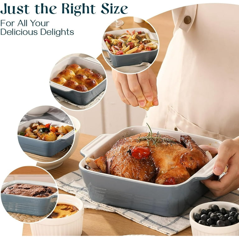 Casserole Dish, Ceramic Baking Dish, Lasagna Pan Deep for Oven