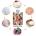 thumbnail image 6 of Yayeee 2 Pack Qtip Holder Bathroom Cotton Swab Canister with Lid Clear Dispenser Set, Art Geometric, 6 of 6