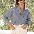 thumbnail image 3 of SOMER Striped Button Down Shirts for Women Dress Shirts Long Sleeve Shirts Casual Collared Office Work Shirt with Pocket, 3 of 8