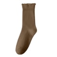 thumbnail image 2 of Lutiedan Ruffle Socks for Women, Cute Frilly Crew Socks, Breathable Casual Lettuce Edge Rib Knit Sock for Women, 2 of 4
