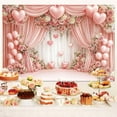 thumbnail image 3 of Bow Birthday Backdrop Pink Flower Party Decorations Photography Background Coquette Floral Balloons Girls Birthday Party Decoration Wedding Bridal Engagement Bachelorette Photo Banner Booth, 3 of 5