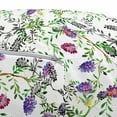 thumbnail image 3 of Floral Pouf Cover with Zipper, Wild Lilac Flowers Spring Fresh Watercolor Sketch Look Pattern, Soft Decorative Fabric Unstuffed Case, 30" W X 17.3" L, Green Pale Fuchsia, by Ambesonne, 3 of 5
