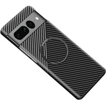 Carbon Fiber Phone Case for Google Pixel 7 Pro [Magnetic Charging] Thin Slim Fit Minimal Lightweight Aramid Fiber Soft Touch Cover, Black&Silver