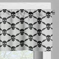thumbnail image 5 of Ambesonne Gothic Valance & Curtain, Halloween Black Skulls, 55"x24", White Black, 5 of 6