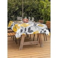 thumbnail image 4 of 54x80 Inch Outdoor Tablecloth with Umbrella Hole Zipper Rectangle Yellow Grey Spring Floral Rectangular Tablecloths Outside Waterproof Summer Botanical Elegant Patio Table Cover for Picnic Party, 4 of 8