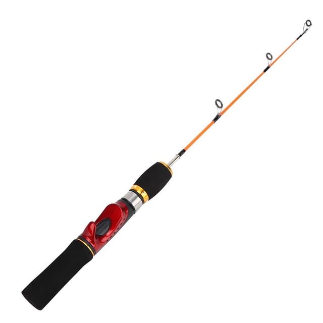 Qiilu 52cm Ice Fishing Rod Pole Two Sections Three Guide Ring FRP Fiber Material Accessory,Fishing Pole,Fishing Rod