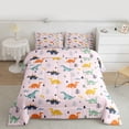 thumbnail image 2 of Homewish Kids Children Cartoon Dinosaur 3-Piece Full Size Comforter Sets,Kawaii Jungle Animal Bedding Comforter Set,Cute Dino Lightweight Bedding Sets,Lightweight Room Decor,Reversible, 2 of 8
