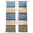 thumbnail image 6 of Blue Beige Wood Grain Sheer Curtains for Living Room Bedroom Modern Shabby Chic Board Sheer Curtains 84 Inch Long 2 Panels Set Light Filtering Curtain Window Treatments Drapes for Dining Room, 6 of 6