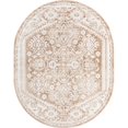 thumbnail image 1 of Unique Loom Oxford Medallion Intricate Design Rug 8' x 10' Oval Beige/Ivory, 1 of 2