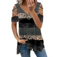 thumbnail image 1 of Gibobby Camiseta Powerblend con Cuello en V Top manga larga con cremallera y cuello redondo otoño e invierno Top mujer transfronterizo comercio exterior estamp(Negro,XL), 1 of 4