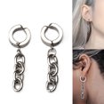 thumbnail image 2 of Chain Dangle Earrings Fashion Titanium Steel Cool Hoop Earrings Punk Ear Cuff, 2 of 10
