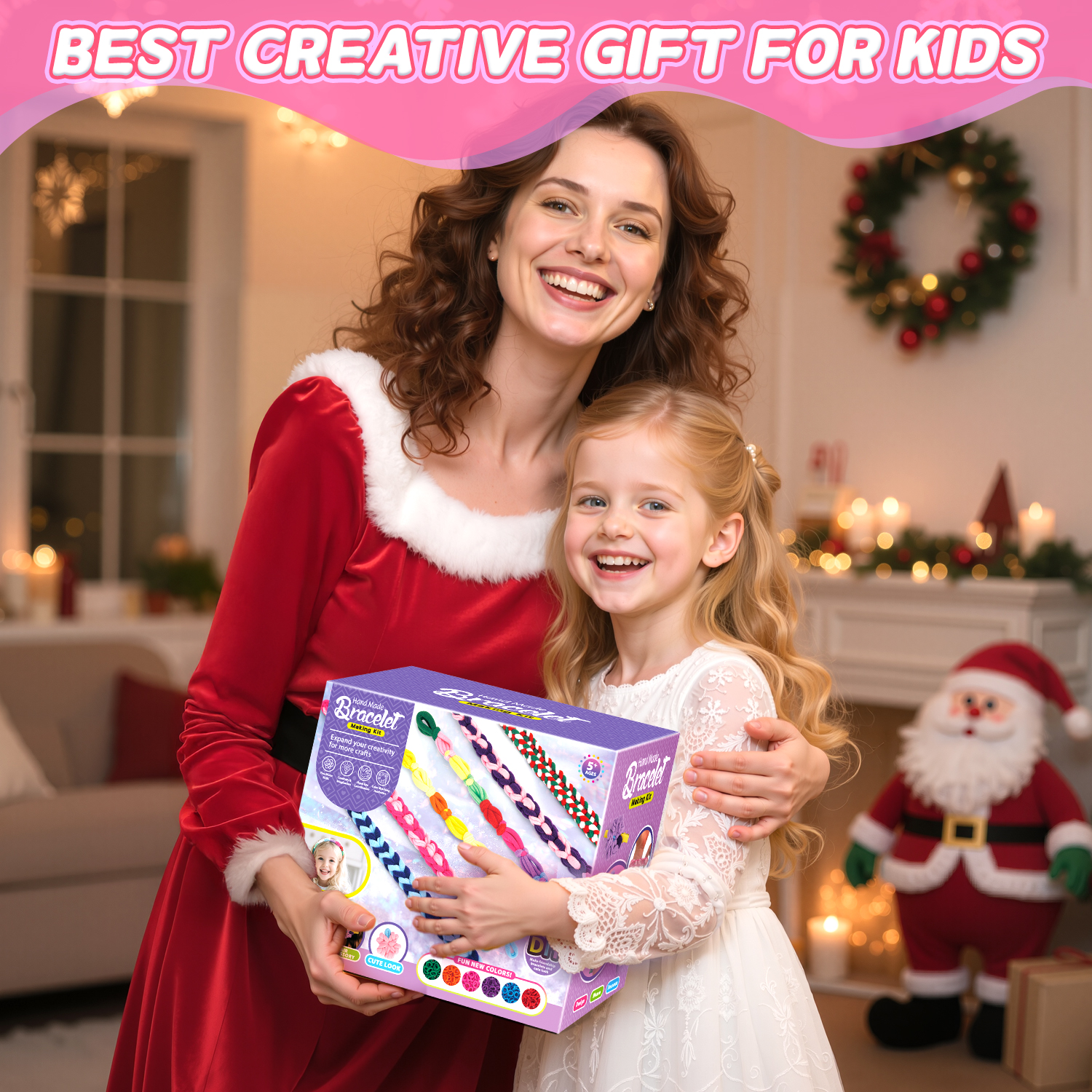 Carsky Bracelet Making Kit for Girls 6-12, 1200+ Colorful Rubber Bands DIY Loom Weaving Set with Storage Box, Crochet Hook, Stickers & Accessories, Creative Craft Toy Gift for Kids