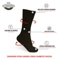 thumbnail image 4 of Diamond Star Diabetic Socks, Non-Binding Circulatory Cushion Cotton Crew Diabetic Socks for Men Women (Brown - 12 Pairs, Socks Size 9-11, Fit Women's Shoe Size 5-10), 4 of 8