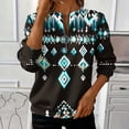 thumbnail image 2 of YUGYXL Women's V-Neck Loose Fit Long Sleeve Tops Plus Size Floral Printed Half-Zip Sweatshirt Spring Fashion Cozy Shirts D Multicolor Sweatshirt XXL, 2 of 5