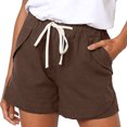 thumbnail image 1 of Abcnature Plus Size Shorts, Womens Athletic Shorts, Womens Plus Size Drawstring Casual Elastic Waist Pocket Loose Solid Shorts, Comfy Beach Shorts, Yoga Pants, Cycling Sport Shorts Khaki L, 1 of 4