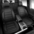 thumbnail image 3 of Car Grand Memory Foam Leather seat covers,Water Resistant 3D Foam faux leather car seat covers front seats, Universal FIT cars,SUV,Trucks Airy Cool Leatherette All weather protection 2 PCS Black, 3 of 7