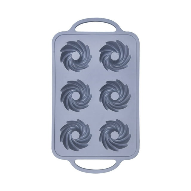 Naiovety Molde de silicona de 6 rejillas, herramientas para hornear pasteles, galleta, pastelería, Fondant, molde para hacer magdalenas, Herramientas y accesorios para hornear Gris