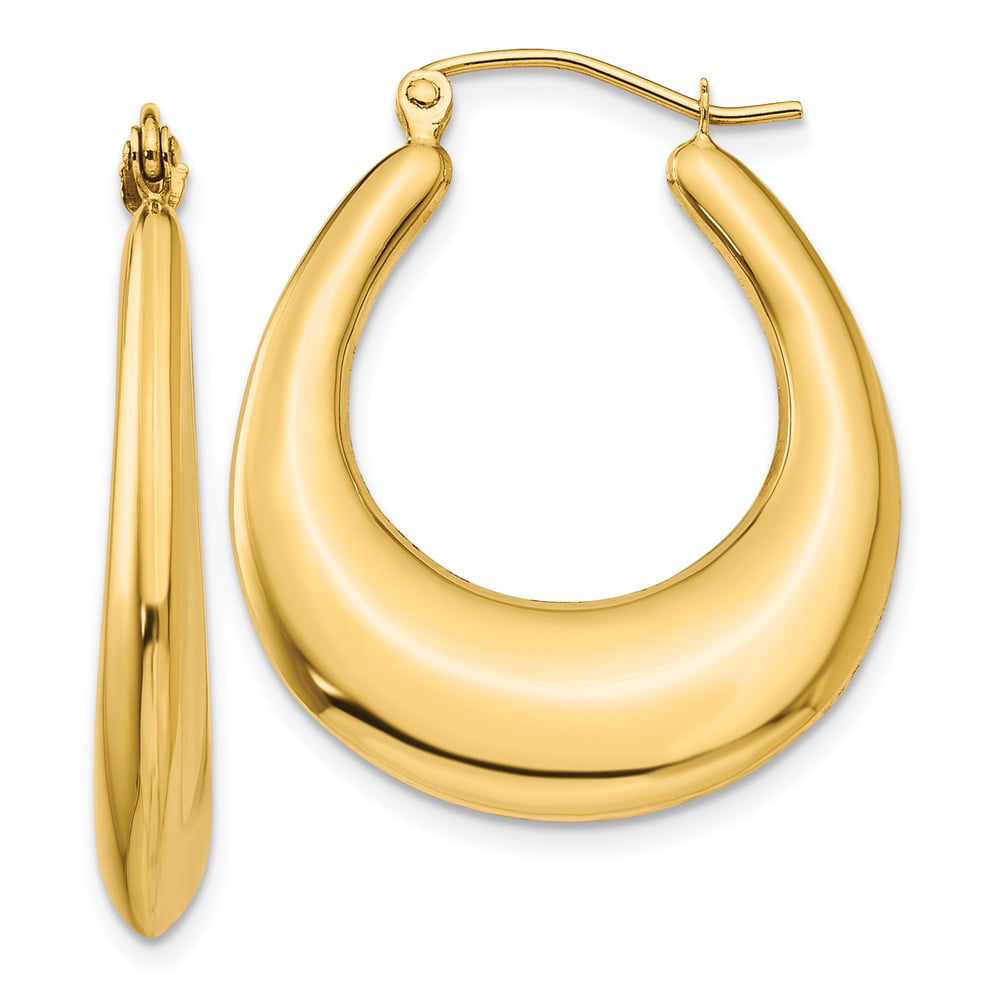 Mia Diamonds 14k Yellow Gold Two-tone Fancy CZ Dangle Endless Hoop Earrings