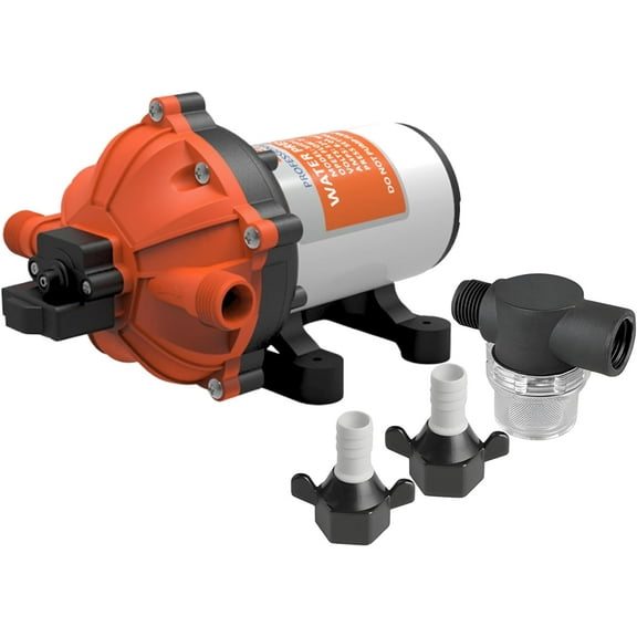 SEAFLO 51 Series Heavy-Duty Water Pressure Pump – 5.5 GPM, 60 PSI, 24V DC, 1/2" MNPT Ports - NSF, UL, CSA & IAPMO CERTIFIED FOR SAFETY - Self-Priming, 5-Chamber Diaphragm, Marine RV – 4-Year Warranty
