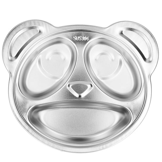 Ccdes Assiette Compartimentée pour Aliments, Assiette pour Enfants en Acier Inoxydable 304 en Forme de Panda, Vaisselle pour la Maison, la Maternelle et l'École, Assiette pour Aliments en Acier Inoxydable