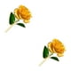 thumbnail image 4 of Bewildely Exquisitas rosas de porcelana 24K chapadas en oro Brillantes y resistentes rosas chapadas en oro Plantas artificiales amarillas amarillo 2piezas, 4 of 6