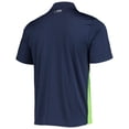 thumbnail image 3 of Men's MSX by Michael Strahan Neon Green/College Navy Seattle Seahawks Challenge Color Block Performance Polo, 3 of 4