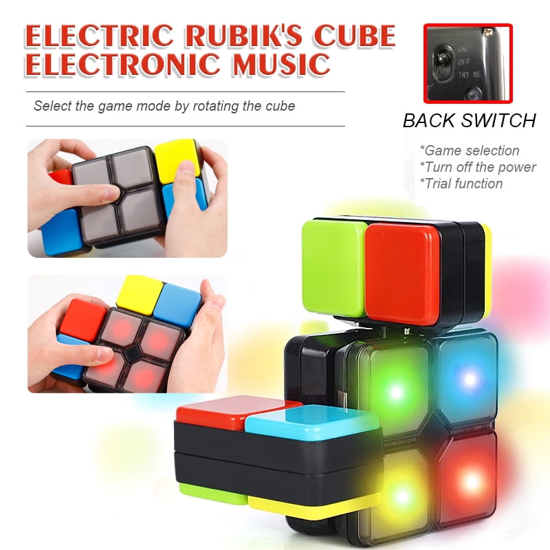 Magic Flip Slide Cube Puzzle Toy LED Music Multiplayer Electronic Game Toys Gift 