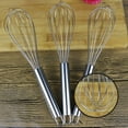 thumbnail image 2 of Apehuyuan 3 Pack Whisk Egg Stainless Steel Set 8"10"12" for Cooking Kitchen Strong Handles Balloon Wire Egg Beater for Stirring, Blending and Beating(Oval), 2 of 7