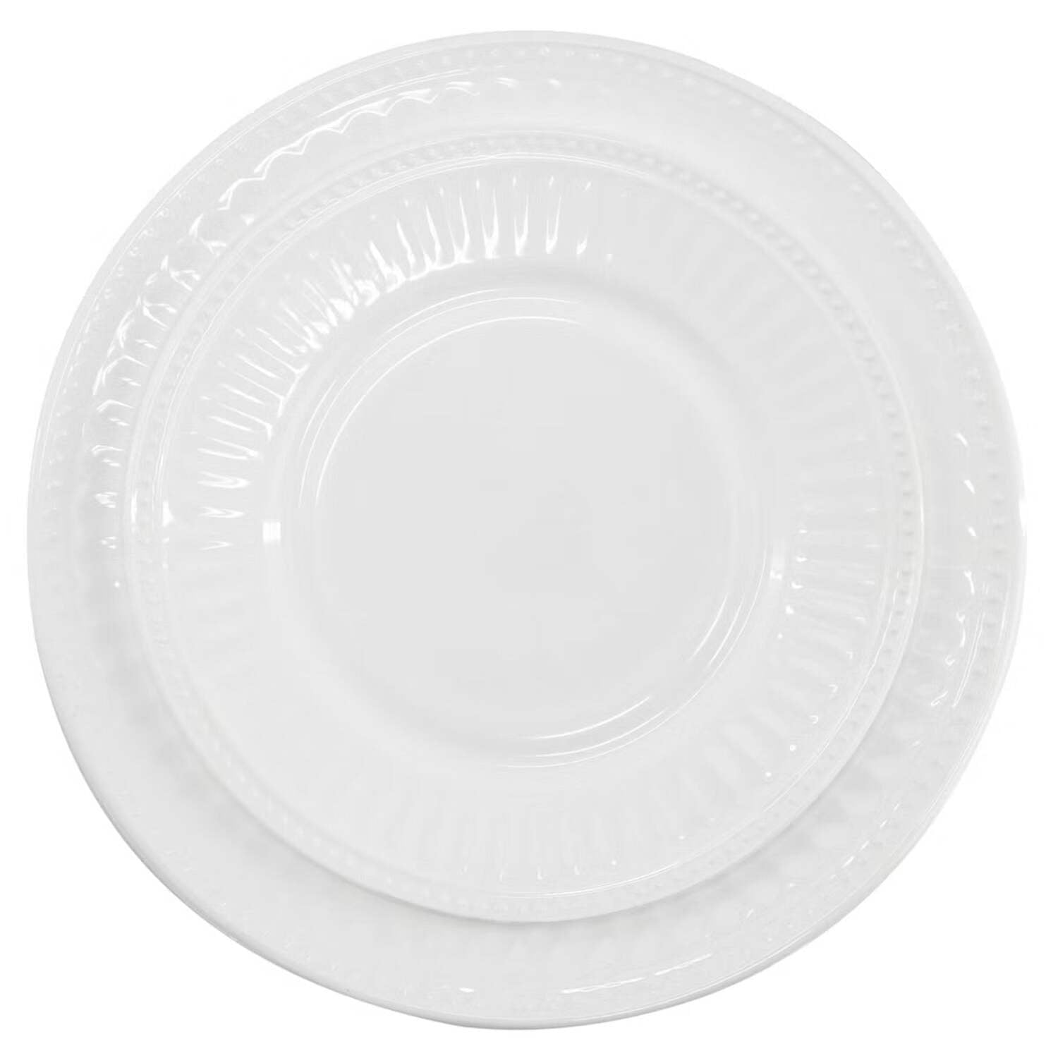 Gibson Ultra 142770.12 Ultra by Gibson Swanton Arch Break-Resistant Opal Glass Dinnerware Set, White - 12 Piece