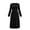 Black, variant on Womens Long Sleeve Midi Dresses with Pockets Fall Winter Gathered Waist Crew Neck Casual Swing A Line Dresses with Pockets Black XL