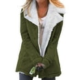 thumbnail image 1 of HOTAPEI Winter Coats for Women Lapel Sherpa Lined Jacket Winter Warm Jackets Outerwear Denim Coat with Pockets, S-3XL, 1 of 5