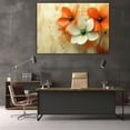 thumbnail image 5 of Mudket Orange White Flower Canvas Wall Art, Minimalist Floral Wall Decor, Framed Abstract Botanical Artwork for Bedroom Living Room Bathroom, Ready to Hang Colorful Flower Print - 12"L x 8"W, 5 of 10