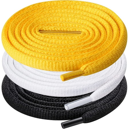 

Oval Shoe Laces Half Round 1/4 Shoelaces for Athletic Running Sneakers Shoes Boot Strings 3 Pair