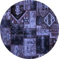 thumbnail image 1 of Ahgly Company Indoor Round Patchwork Blue Transitional Area Rugs, 6' Round, 1 of 4
