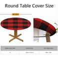 thumbnail image 2 of Red Black Plaid Round Tablecloth Scottish Checkered Pattern Classic Colors Traditional Fitted Table Cover Washable Tablecloths for Kitchen Dining Party 40-44 inch, 2 of 4