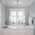 thumbnail image 3 of 2 Panels Kitchen Tier Curtains 39 Inch Length, Botanical Flowers Grommets Window Treatment Curtain, Watercolor Country Blue White Floral Thermal Curtains Drapes for Living Room/Bathroom, 3 of 9