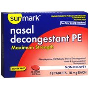Sunmark Nasal Decongestant PE Tablets Maximum Strength - 18 ct