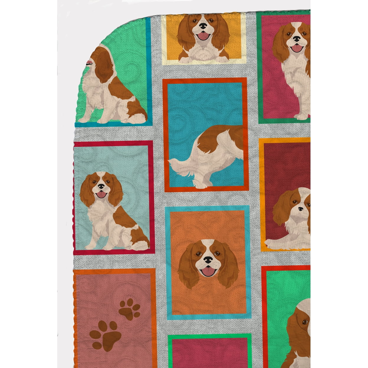 Lots of Blenheim Cavalier Spaniel Quilted Blanket 50x60