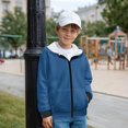 thumbnail image 3 of Uorisanigo Navy Blue Zipper Hoodie Sweatshirt Coat for Boys and Girls, Lightweight Outerwear Long Sleeve Hooded Hoodies for Vacation Shopping Exercise Wear, 3 of 7
