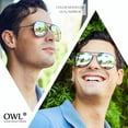 thumbnail image 3 of OWL Aviator Sunglasses Red Metal Frame for Men and Women, 3 of 4