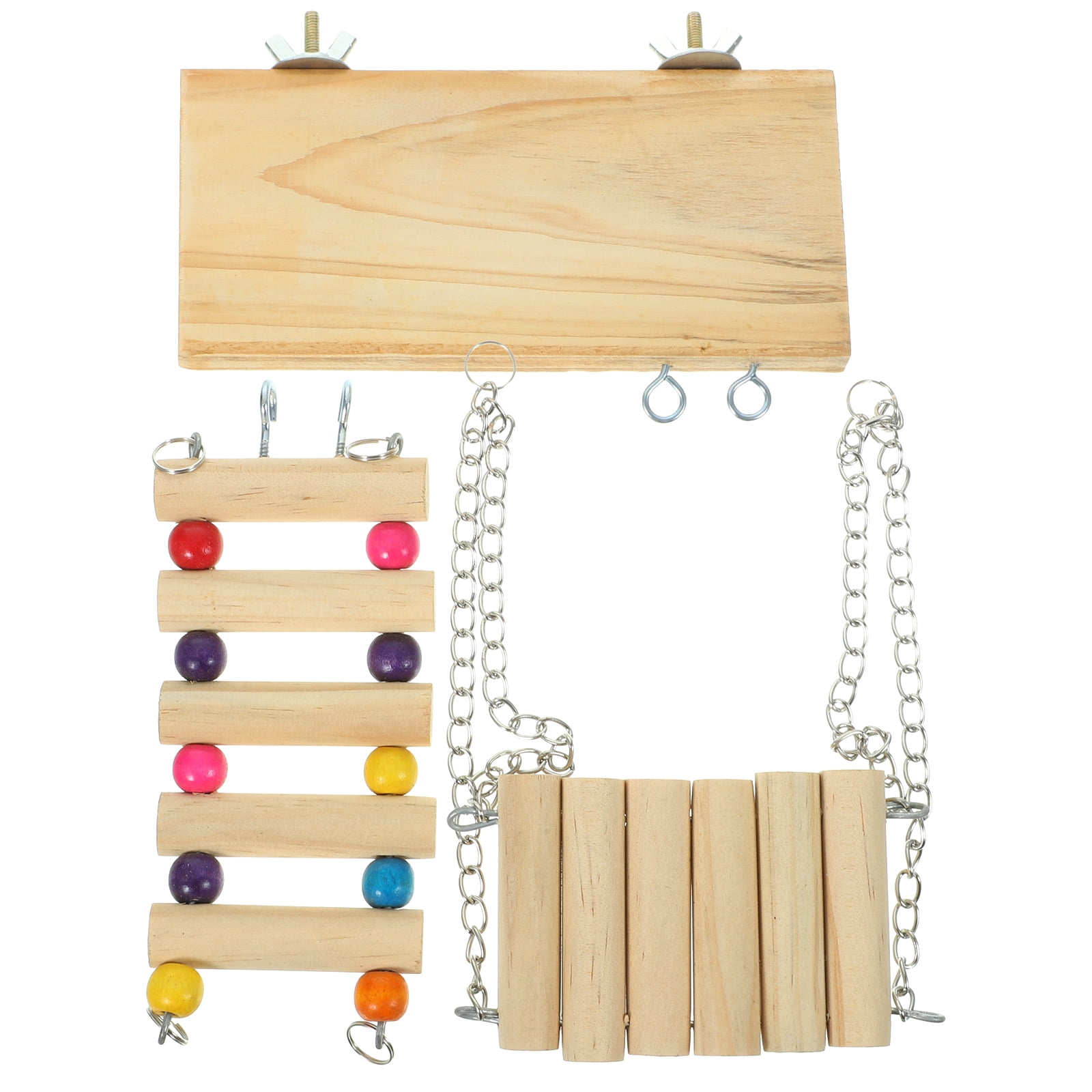 FONDOTIN Resting Bird Perch Stand Wood Beige 1 Set