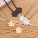 thumbnail image 1 of Couples Jigsaw Necklaces 2pcs/Set For Women Lover s Gold And Black Silver Color Puzzle Pendant Love Necklace Jewelry Gift, 1 of 5