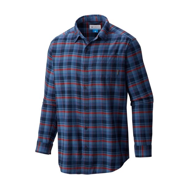 Columbia Vapor Ridge III - Camiseta con botones para hombre, color azul, pequeño Columbia Botones al frente