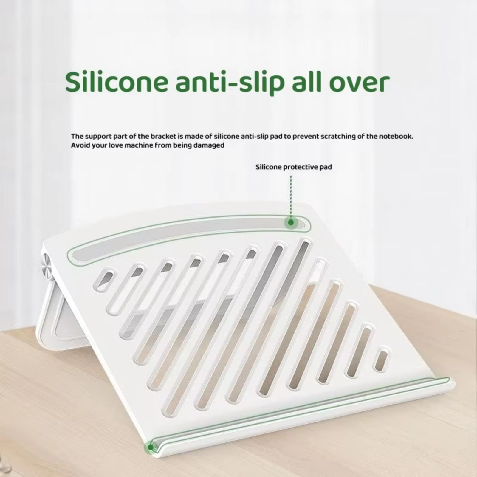 Ergonomic Adjustable Laptop Stand Holder Comfortable Viewing For Notebook Tablet Nonslip Base